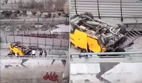 Impactante accidente en el Cercado de Lima: auto se vino abajo en el puente Ricardo Palma y dejó 8 heridos, entre ellos dos menores de edad