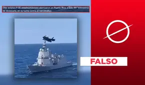 Este video no muestra aterrizaje de caza F-35 estadounidense en porta avión en mar de Puerto Rico