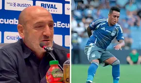 DT de Emelec explicó por qué Christian Cueva salió en el segundo tiempo de la derrota 4-0 ante Barcelona SC: "Hace el esfuerzo por llegar"