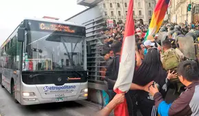 ATU suspende temporalmente servicio del Metropolitano en el Centro de Lima por manifestaciones