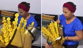 Joven regaló a su madre un ramo de plátano sancochado en vez de flores amarillas y redes estallan: "Mejor nada"