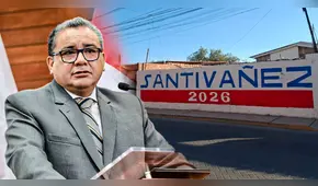 Aparecen pintas de Juan José Santiváñez postulando al Senado 2026 en Arequipa