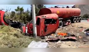 Cañete: Dos personas fallecen en vehículo cisterna que chocó contra camión