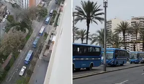 Caravana de transportistas protesta en Miraflores contra la ola de extorsión en Lima y se dirige al Congreso