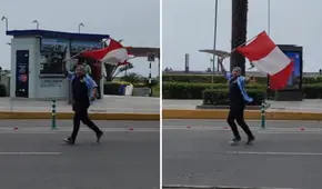 Chofer marchó flameando la bandera del Perú en paro de transportistas y su mensaje emociona en redes: "Queremos vivir"