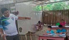 “Nuestros alumnos estudian sobre troncos”: docentes denuncian condiciones precarias en colegio de Condorcanqui