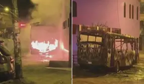 Santa Anita: incendian bus de transporte 'La 40' tras levantamiento del paro de transportistas