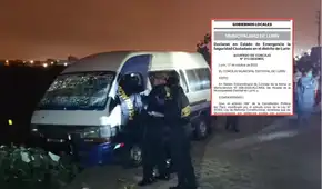 Declaran en estado de emergencia el distrito de Lurín por 30 días tras ataque a combi de transporte público