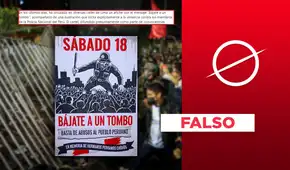 Es falso este afiche que convocó una marcha en Perú para el 18 de octubre con el lema "Bájate a un tombo"