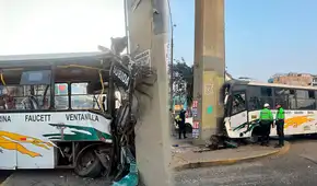 Bus de la empresa La Roma chocó contra estación de Línea 1 del tren en San Juan de Lurigancho: cobrador quedó atrapado en vehículo Bus de la empresa La Roma chocó contra estación de Línea 1 del tren en San Juan de Lurigancho: cobrador quedó atrapado en vehículo