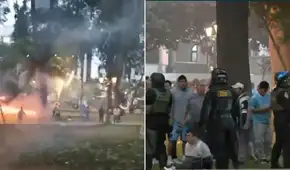 Presuntos barristas de Universitario y Sporting Cristal se enfrentan con pirotécnicos cerca del Estadio Nacional Presuntos barristas de Universitario y Sporting Cristal se enfrentan con pirotécnicos cerca del Estadio Nacional