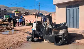 Vecinos queman moto torito tras captura de presunto ladrón en Juliaca