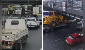Intenso tráfico en Vía de Evitamiento tras choque de un tráiler con puente Balta, Cercado de Lima