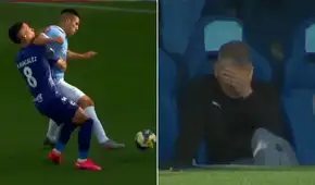 Catriel Cabellos fue expulsado a los 10 minutos de haber ingresado tras fuerte codazo y Paulo Autuori tuvo incrédula reacción