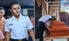 Policía peruano conmueve con emotiva despedida a su padre en velorio: "Perdóname por no llegar a tiempo”