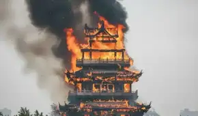 Así quedó uno de los patrimonios históricos de China tras feroz incendio en el templo budista de 1.500 años