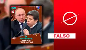 Es falso que Vladímir Putin se pronunció a favor de Pedro Castillo en el contexto de su juicio por el intento de golpe de Estado