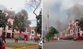 Fuerte incendio consume casona y moviliza al menos 9 unidades de bomberos en el Rímac