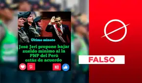 Es falso que José Jerí anunció la reducción del salario de la Policía Nacional del Perú al sueldo mínimo
