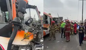 Violento choque entre bus El Anconero, tractor y auto deja varios heridos y genera caos vehícular en la Panamericana Norte