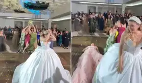 Novia termina en el suelo tras pelea entre sus invitadas por el ramo de flores en plena boda en México