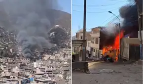 Fuerte incendio consume vivienda en el Rímac: al menos 7 unidades de bomberos atienden emergencia
