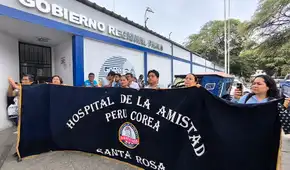 Piura: trabajadores administrativos del hospital Santa Rosa protestan por incumplimiento de pagos