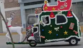 Mototaxista convierte su unidad en trineo y causa furor en redes: "Exceso de espíritu navideño"