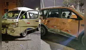 Ocho personas heridas tras choque entre taxi y combi en San Juan de Lurigancho: chofer y cobrador se dieron a la fuga