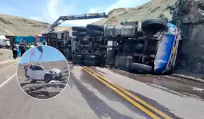 Arequipa: choque entre camión frigorífico y automóvil deja tres heridos