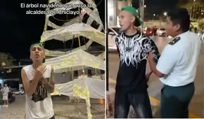 Tiktoker Jordy Rioja fue detenido tras destruir árbol navideño en Chiclayo mientras hacía una transmisión en vivo