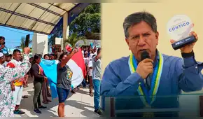 Piura: evacuan de emergencia a alcalde de Los Órganos tras ser agredido en ceremonia de aniversario por manifestantes