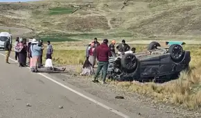 Puno: siete personas resultan heridas tras despiste y vuelco de vehículo
