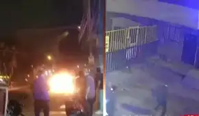 Delincuentes son sorprendidos robando autopartes y vecinos los golpean en San Martín de Porres: incendiaron su moto