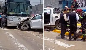 Camioneta de la Depincri de Comas impactó contra bus del Metropolitano en estación Parque del Trabajo