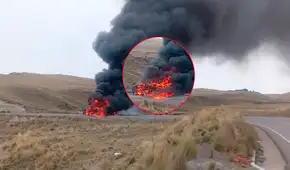 Camión cisterna con 8 mil galones de combustible se incendia tras volcadura en Cusco