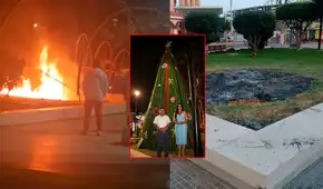 Lambayeque: incendio deja en cenizas a árbol navideño del parque principal de Mochumí