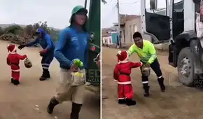 Niño conmueve al regalar panetones a operarios de limpieza pública en Huaura: "Hermoso gesto"