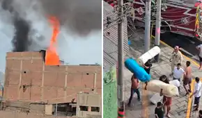 Gigantesco incendio en almacén de plásticos moviliza al menos 16 unidades de bomberos en el Rímac