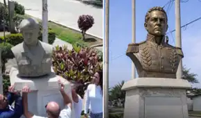 Comunidad venezolana retira estatua de Hugo Chávez en Perú y coloca busto de Simón Bolivar en Chincha