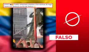 Sí derribaron estatua de Hugo Chávez en Venezuela, pero NO tras la captura de Maduro: video data del 2024