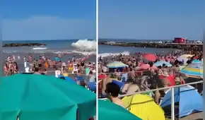 Ola gigante arrasa con playa de Argentina llena de turistas: se reporta un muerto y 35 heridos