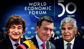 Javier Milei, Daniel Noboa y José Raúl Mulino, los únicos presidentes de América Latina presentes en el Foro de Davos