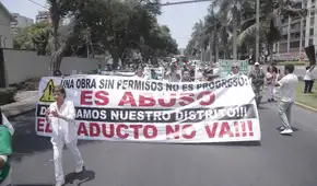 Colectivos de Lima y Callao realizan plantón en la av. Javier Prado contra viaductos y exigen transporte público sostenible