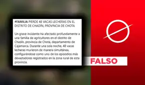 Noticia de mortandad de 48 vacas lecheras en Cajamarca es falsa: SENASA lo confirma