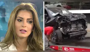 Laura Spoya sufre aparatoso accidente con su camioneta en Surco y es hospitalizada de emergencia