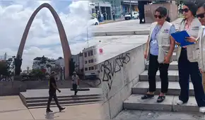 Tacna: barristas de Alianza Lima vandalizan Arco Parabólico y dejan más de 100 pintas en el centro histórico