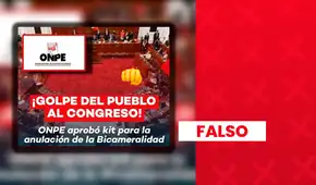Es falso que la ONPE aprobó un referéndum para anular la bicameralidad
