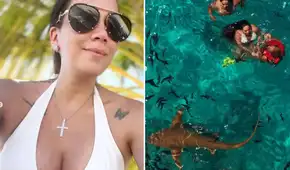Melissa Klug sorprende al nadar rodeada de tiburones en Maldivas durante sus vacaciones: “No, qué miedo”