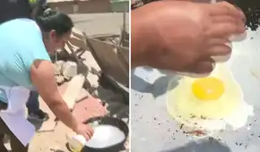 Vecina de VMT sorprende al aprovechar el calor extremo y freír un huevo en plena calle: "Ahorramos gas"